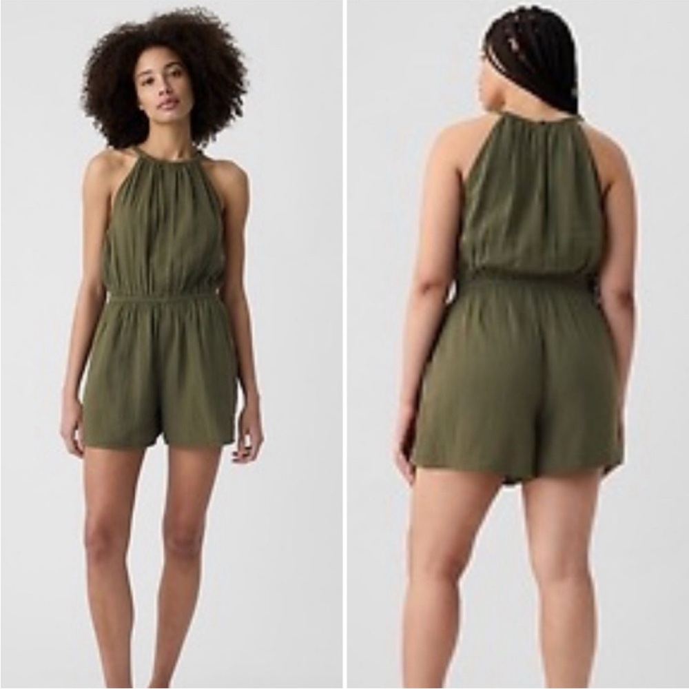 GAP Cotton Gauze Halter Romper